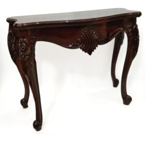 vintage teak writing desk – handcrafted wooden table with spacious top