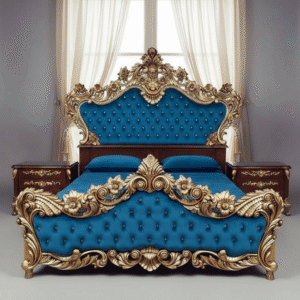 royal carved wooden bed – statement making centerpiece for luxury bedrooms