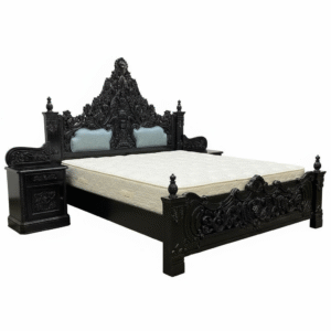 royal handcrafted solid wood carved bed – timeless grandeur for luxurious bedrooms
