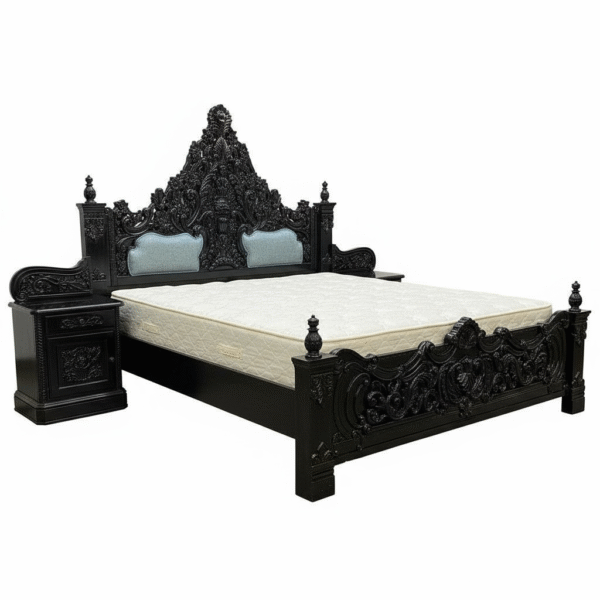royal handcrafted solid wood carved bed – timeless grandeur for luxurious bedrooms