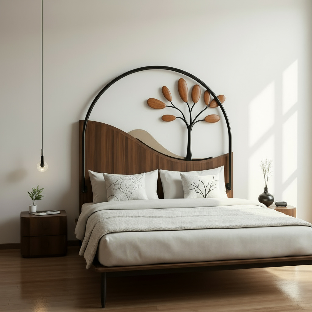 rustic mango wood and wrought iron bed – durable wooden & metal bed frame rustic mango wood and wrought iron bed – durable wooden & metal bed frame