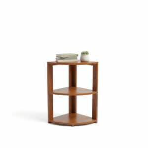 handcrafted teak wood corner table – compact space saving design