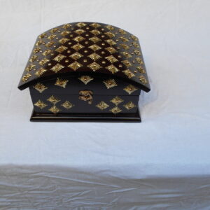 elegant wooden & brass handmade jewelry organizer box – vintage storage & home décor piece