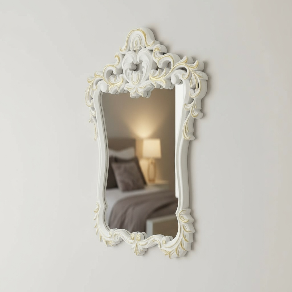 white and golden carved wooden frame | handcrafted wall frame with natural polish | antique vintage home decor white and golden carved wooden frame | handcrafted wall frame with natural polish | antique vintage home decor