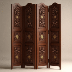 elegant wooden room partition – handcrafted for stylish home interiors