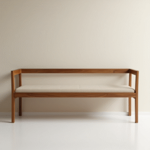 polished teak wooden bench – elegant handcrafted seating for every space