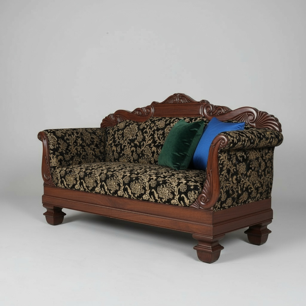 elegant teak wood 3 seater sofa – comfort, durability & timeless design