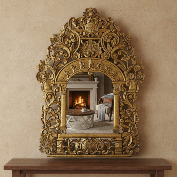 royal teak wooden frame – intricately carved for classic interiors
