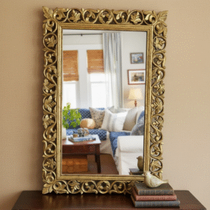 designer teak wood frame – handcrafted beauty for mirrors and artworks
