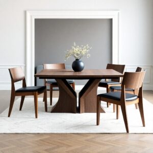 handcrafted teak dining table – elegant centerpiece for sophisticated interiors