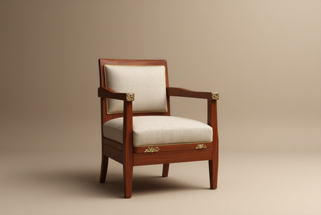 premium teak wood armchair – elegant handmade upholstered chair premium teak wood armchair – elegant handmade upholstered chair