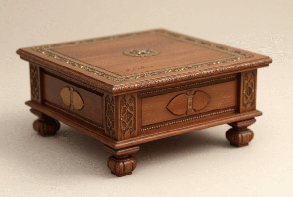 handmade teak accent table – small wooden table for living room