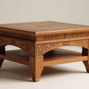 modern minimal wooden side table – compact design for living spaces