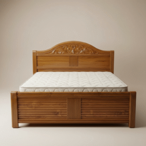 elegant wooden bed – simple design for modern & classic interiors