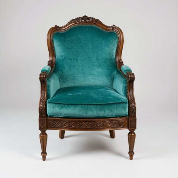 modern teak upholstered chair – elegant covered wood design