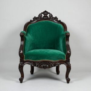 luxury teak upholstered armchair – timeless wooden craftsmanship