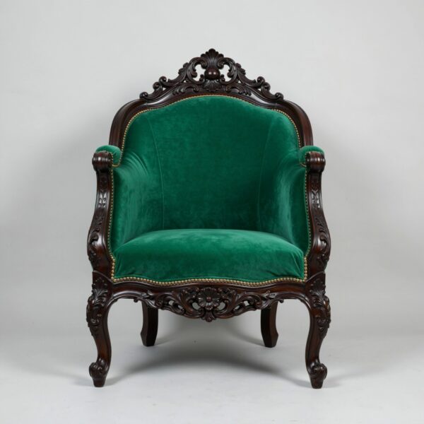 luxury teak upholstered armchair – timeless wooden craftsmanship