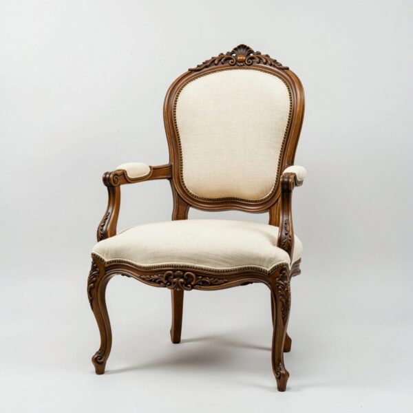 solid teak upholstered chair – elegant handmade wood furniture
