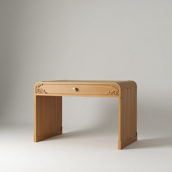 ergonomic handcrafted teak wood writing desk – designed for comfortable long hours of work