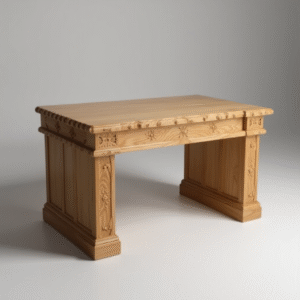 handcrafted teak wood writing desk – premium solid wood with smooth finish and natural grain texture