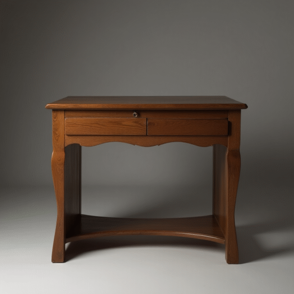 handcrafted teak wood writing desk – elegant and functional workspace for home or office
