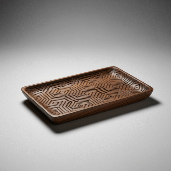 chakor round wooden tray – rustic charm handcrafted solid wood serving tray