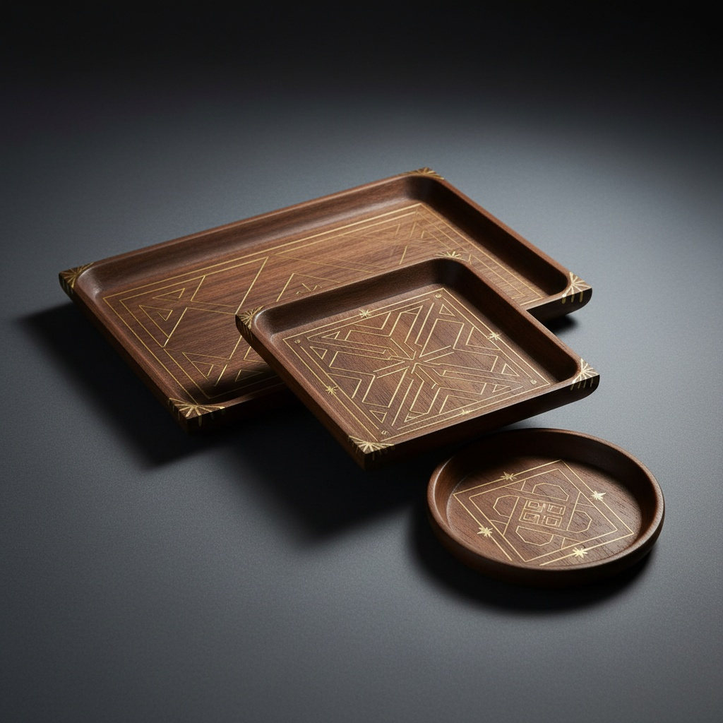 chakor wooden tray – multi purpose solid wood serving & décor tray