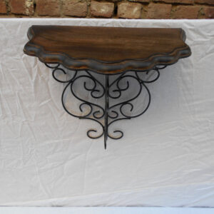 artbliss wooden & iron wall shelf – 2 tier modern industrial storage rack (black)