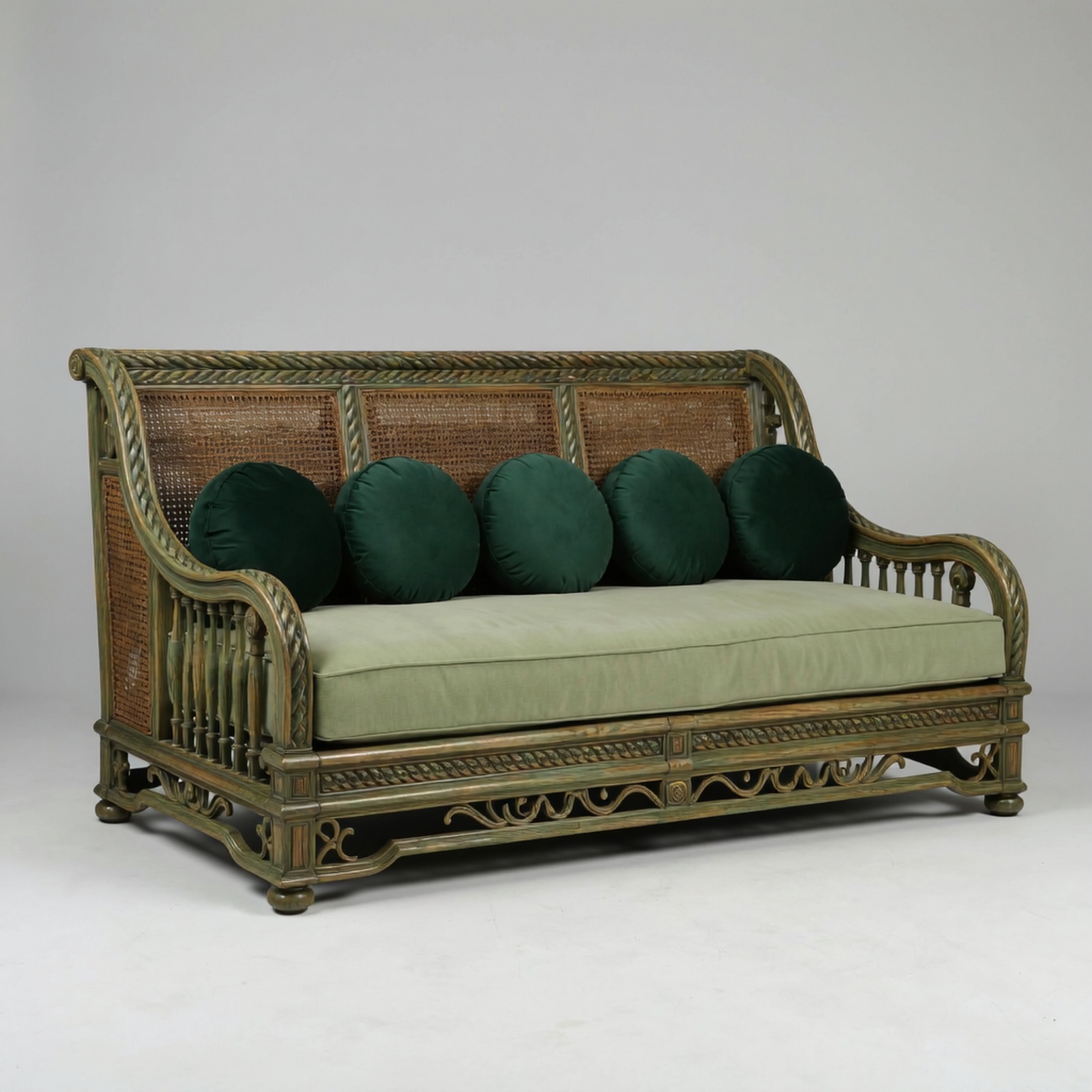 handwoven vintage coastal wicker works rattan sofa – timeless beachside charm handwoven vintage coastal wicker works rattan sofa – timeless beachside charm