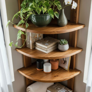 wooden corner décor designed to blend with modern, traditional & minimalist interiors