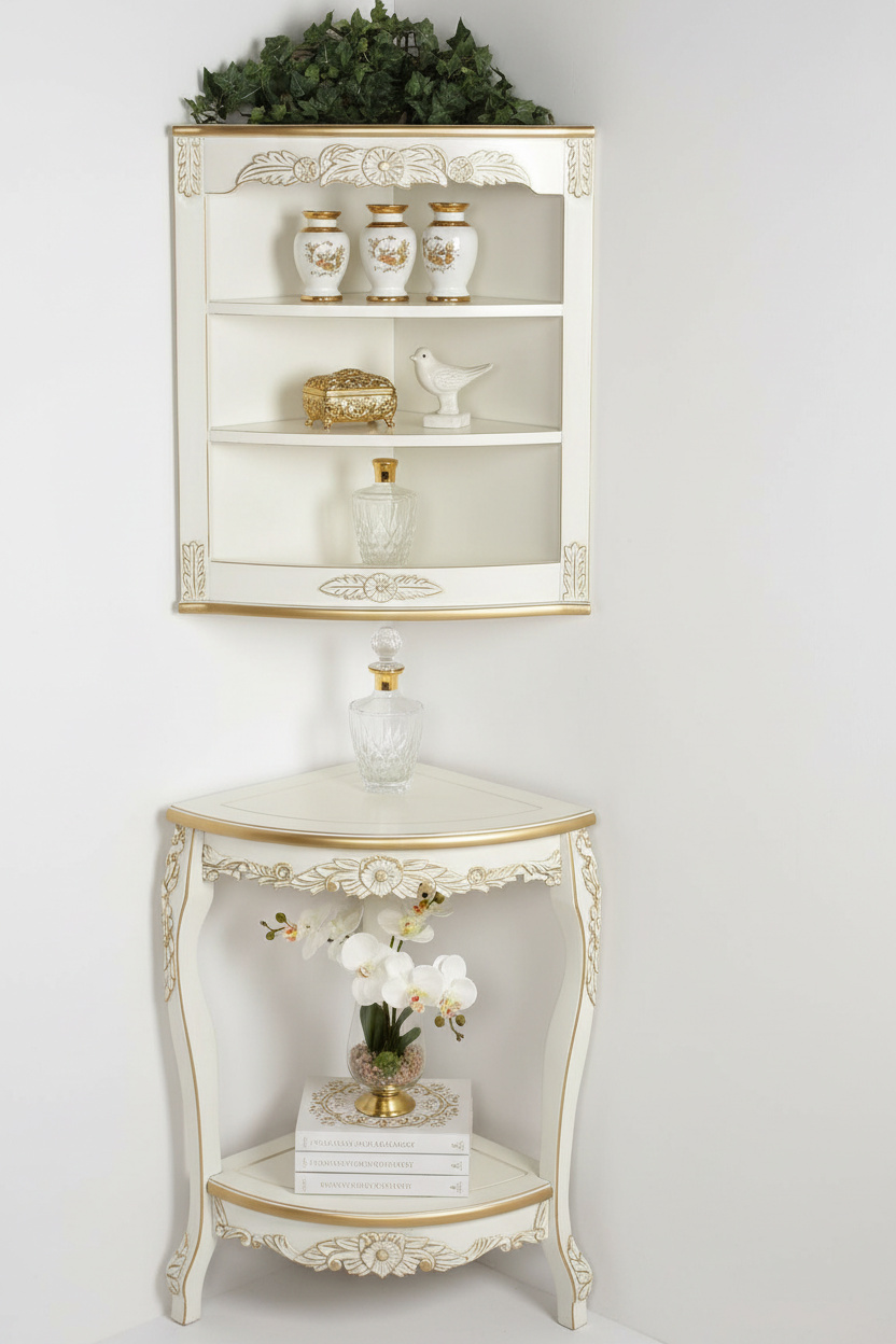 Corner Table with Cupboard