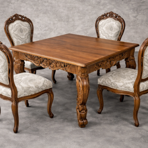 raameen luxury teak wood dining table | 4 seater set |