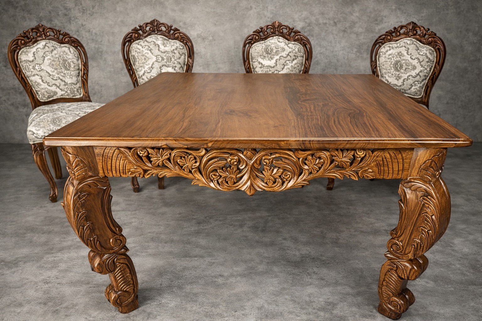 raameen luxury teak wood dining table | 4 seater set | raameen luxury teak wood dining table | 4 seater set |